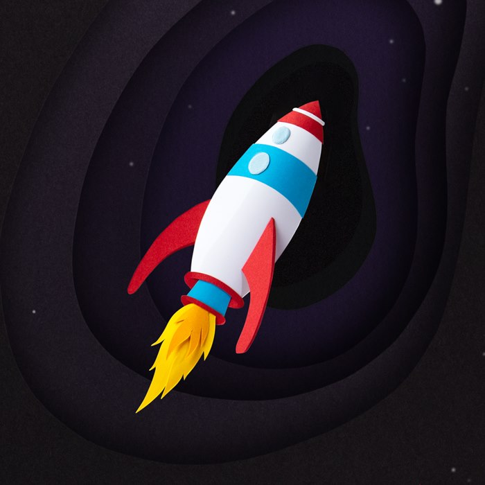 Paper art of rocket