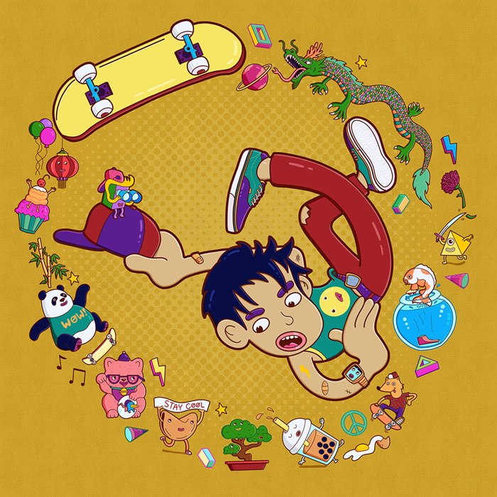 Cartoon illustration for the Chinese poster market