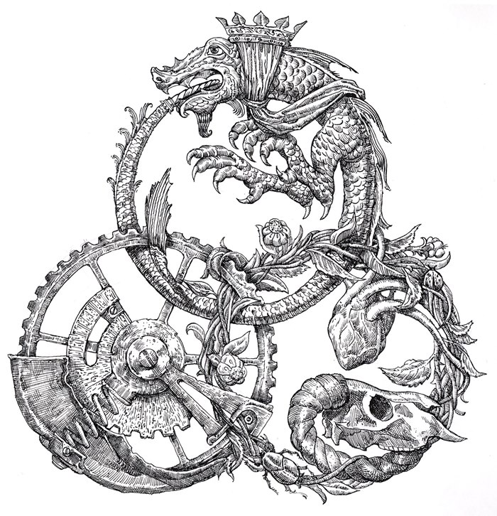 Hand drawing of dragon 