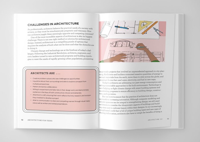 Architecture for Teens book illustration by Claire Rollet
