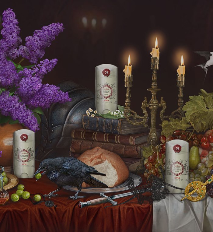 Atmospheric feast scene painting for Old Spice