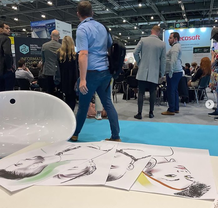 Katharine Asher live event drawing at Digital Construction Week, London