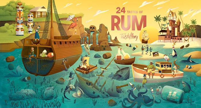 Tastillery's rum calendar illustration