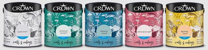 Packaging illustration of Crown's most popular range by Paperface