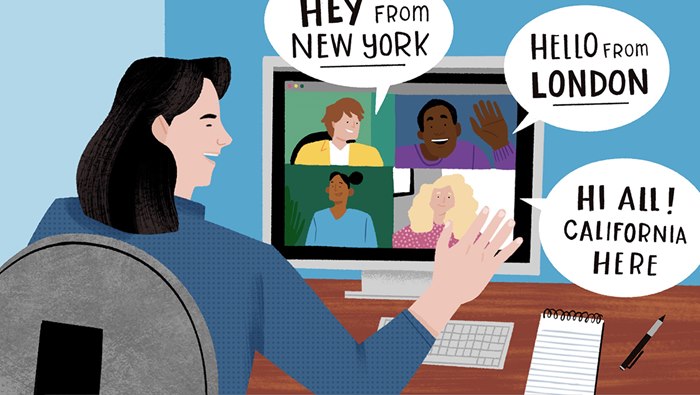 Virtual meeting illustration for Medium.com