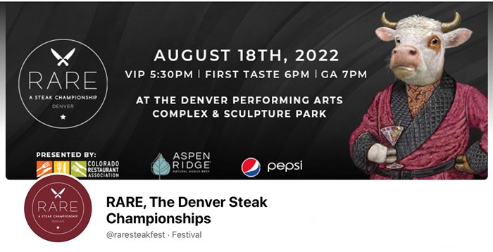 Advertising of Rare's Denver Steak Championships