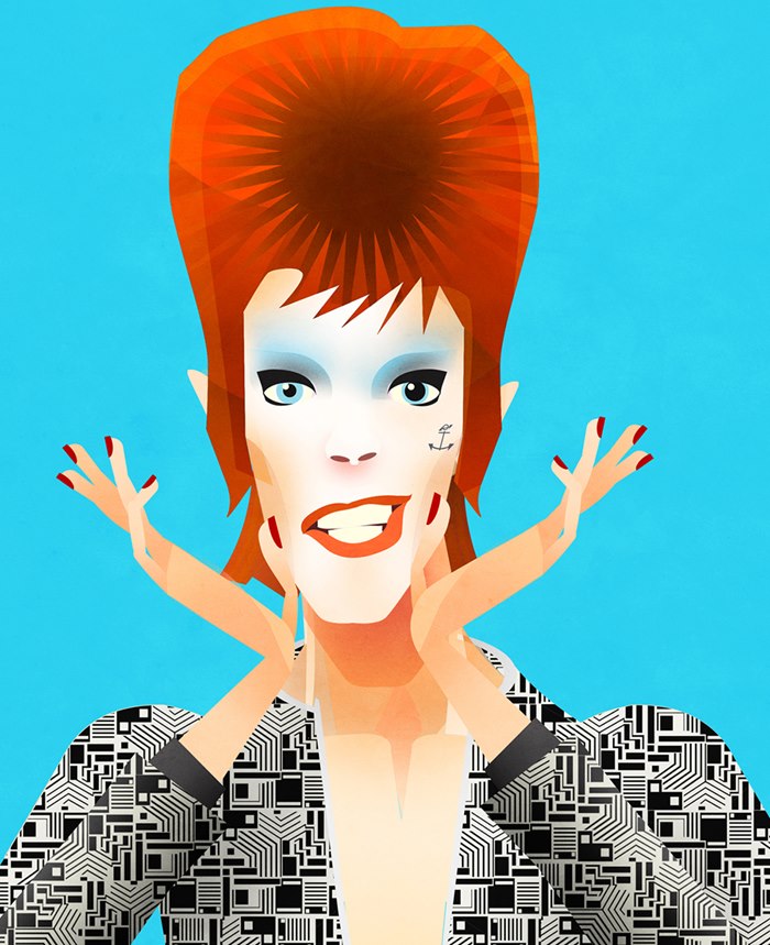 David Bowie portrait for board book