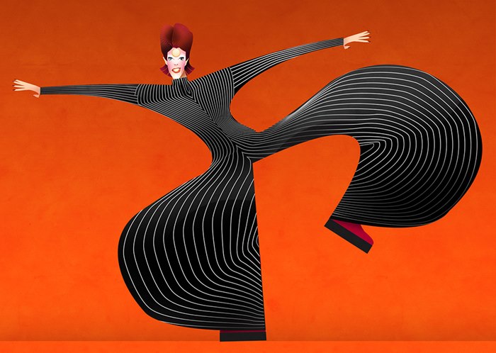 Illustration of David Bowie for "Bowie for Babies" book