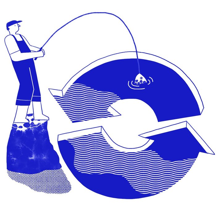 Fishing illustration by Gina Rosas Moncada