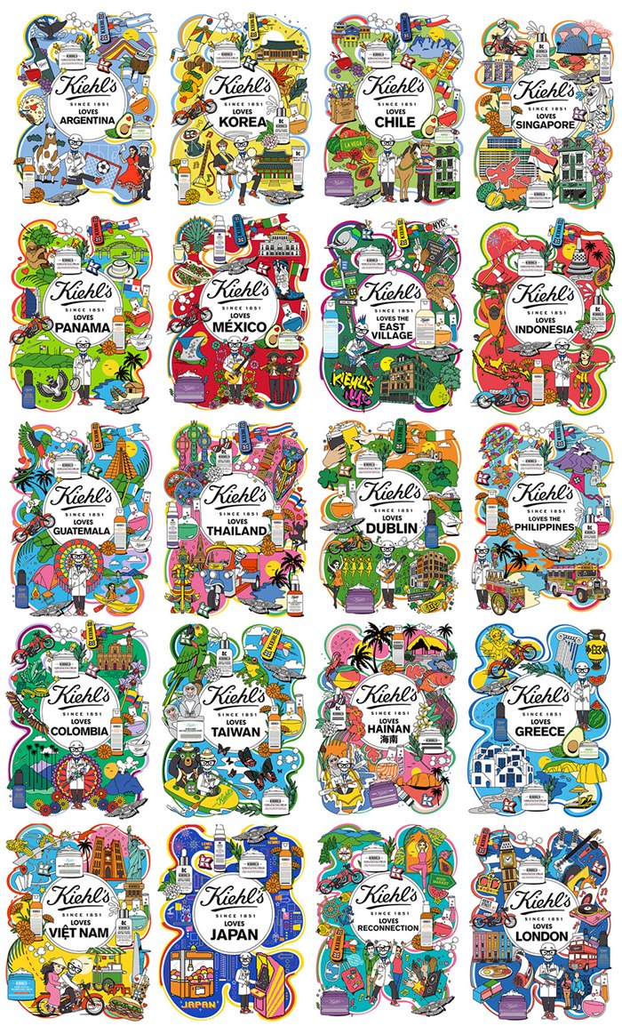 Packaging for cosmetics brand Kiehl's