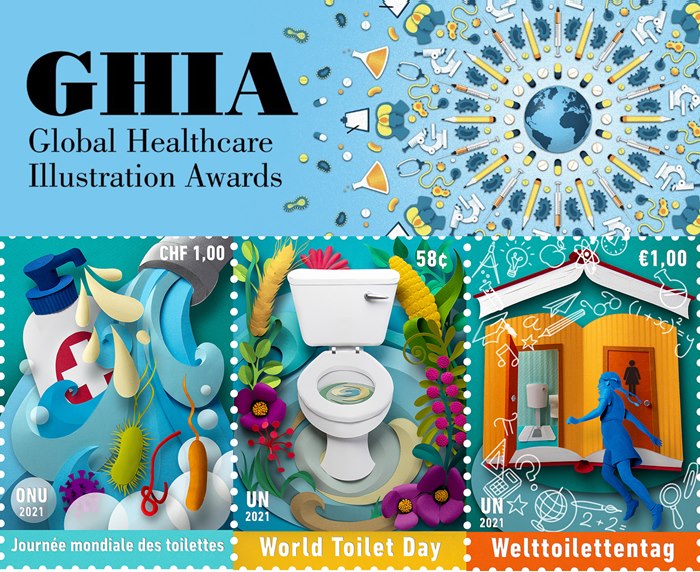 World Toilet Day Stamps are shortlisted in the Global Healthcare Illustration Awards