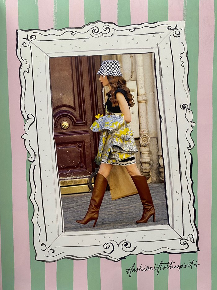 Fashion illustration of "Emily in Paris" book
