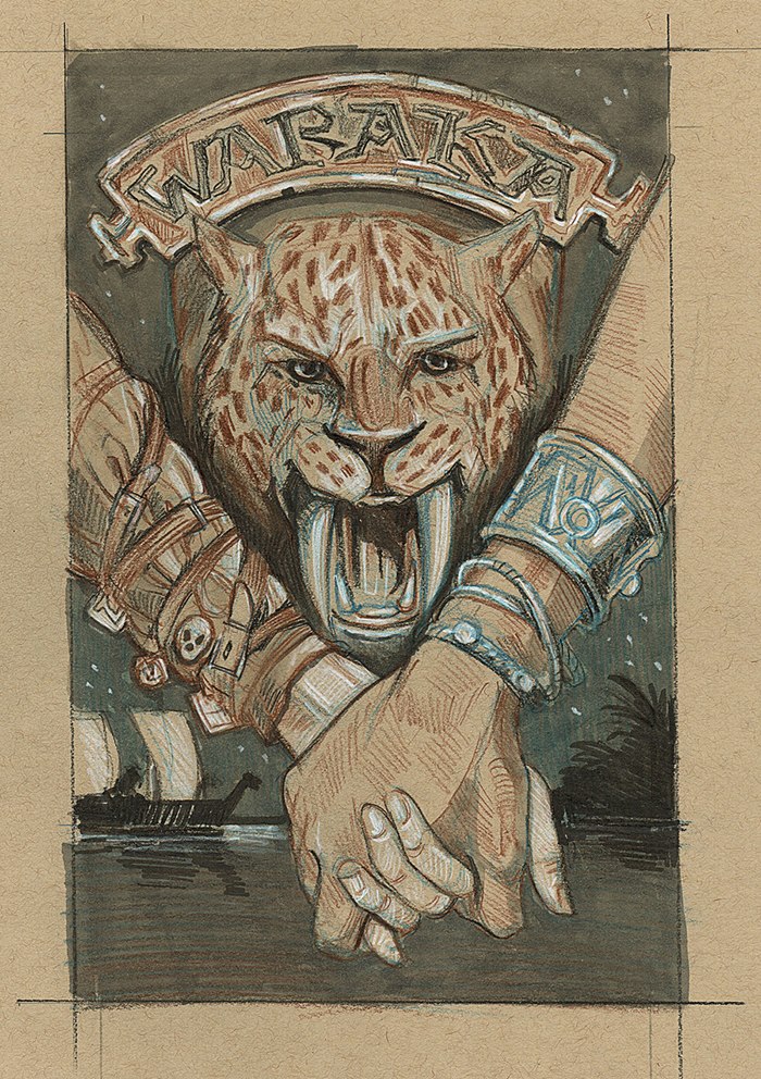 "Waraka" fantasy novel cover illustration