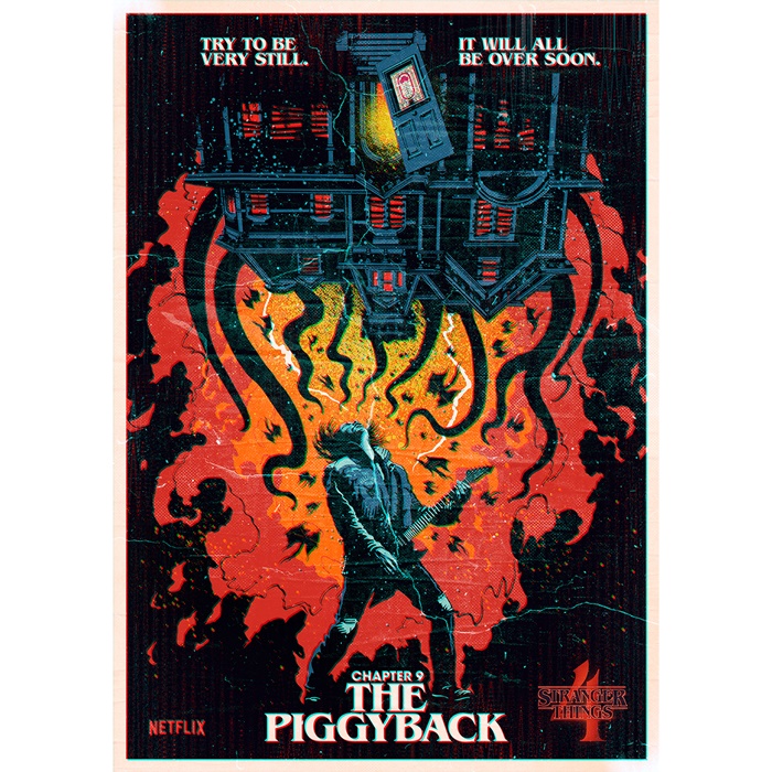 Poster art for "Stranger Things," Season 4, Episode 9: "The Piggyback."