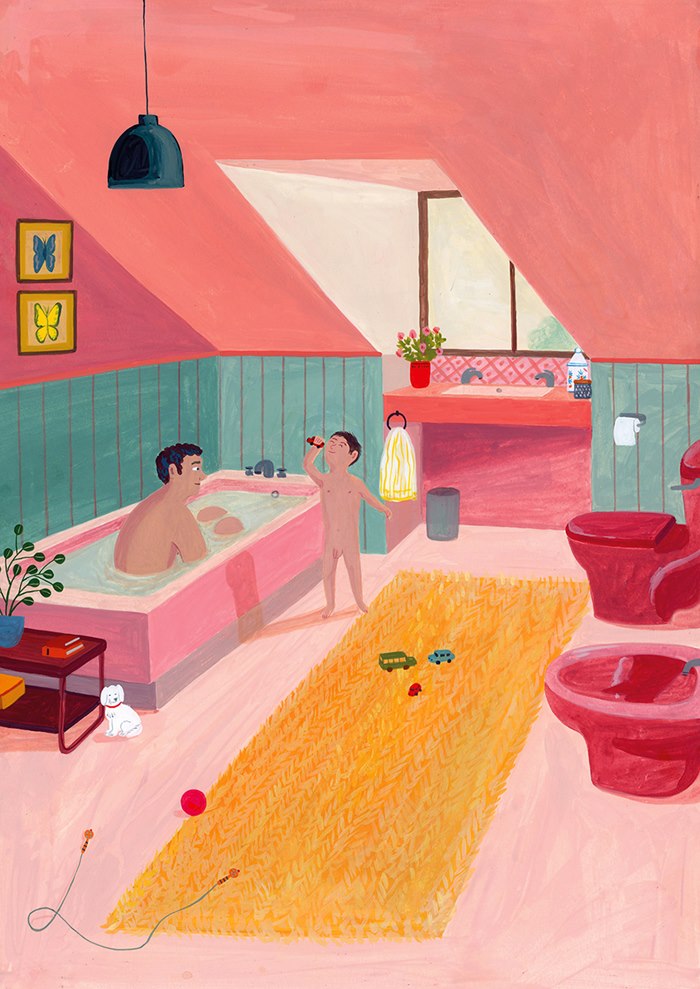 The works depict a variety of emotions and interiors from a private space