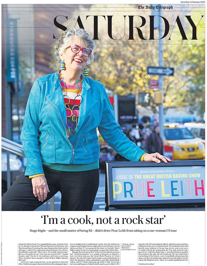 The Telegraph magazine's cover featuring Prue Leith