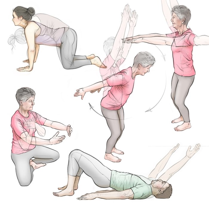 Mood-boosting yoga position illustration