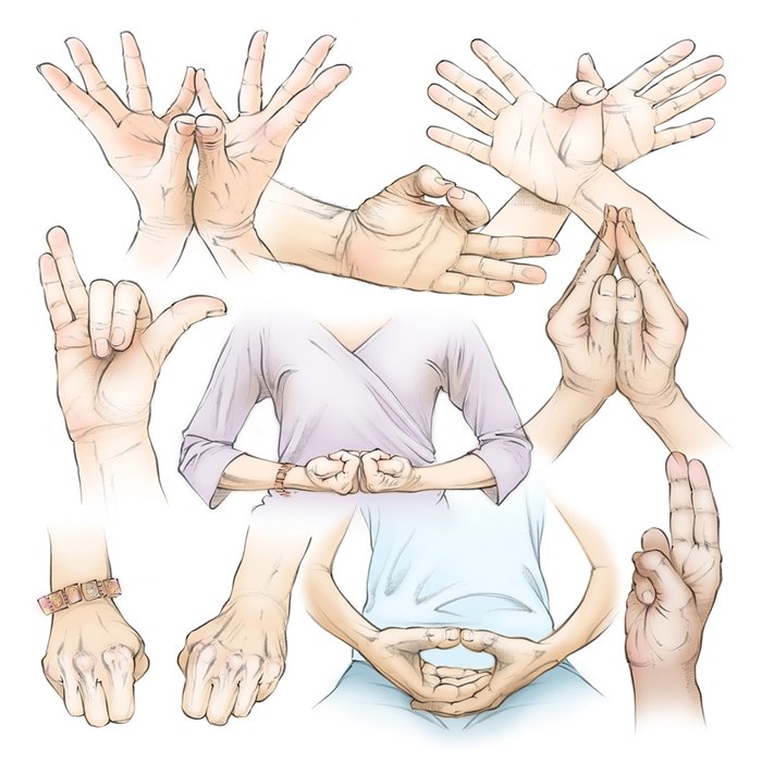 Informative illustration about yoga poses