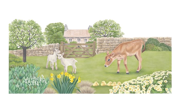 Farm animal paintings for Jersey Post stamps