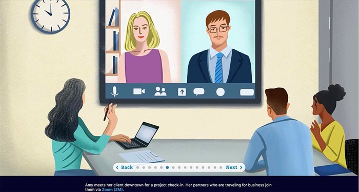 Illustration of Zoom for a work conference