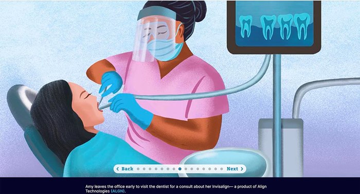 Lifestyle illustration of Amy's dental checkup