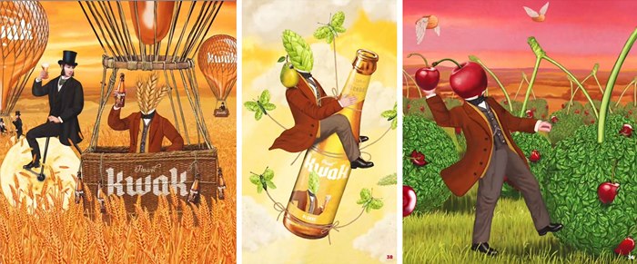 Anthropomorphic design for Kawak beer packaging