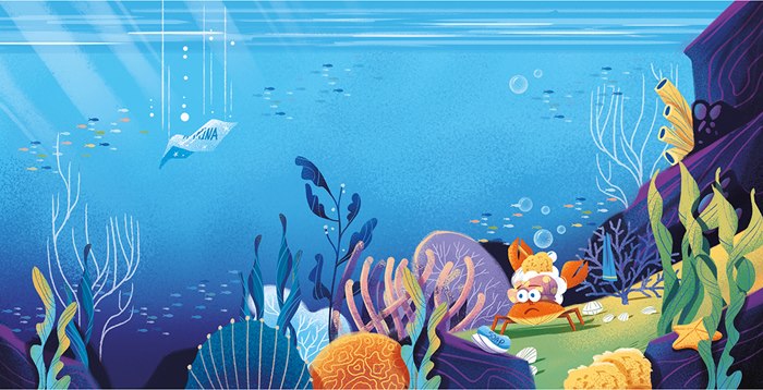 Illustration depicting disturbing sea creatures