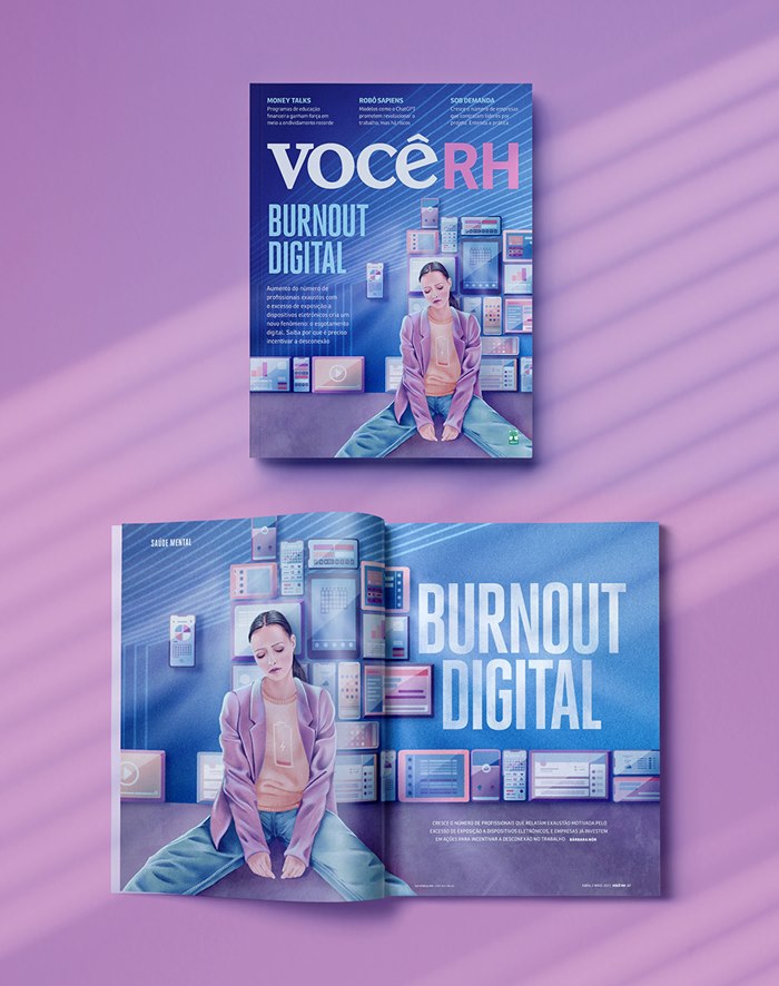 Digital burnout appears in Human Resources magazine