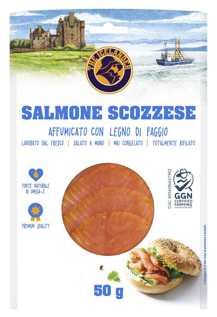 Lev Kaplan illustrates Milarex's salmon packaging from five nations