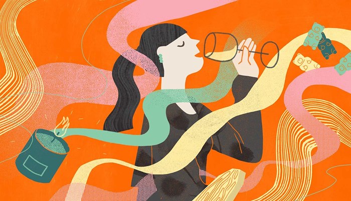 Gina's illustration accompany an Unfussy Guide to Wine