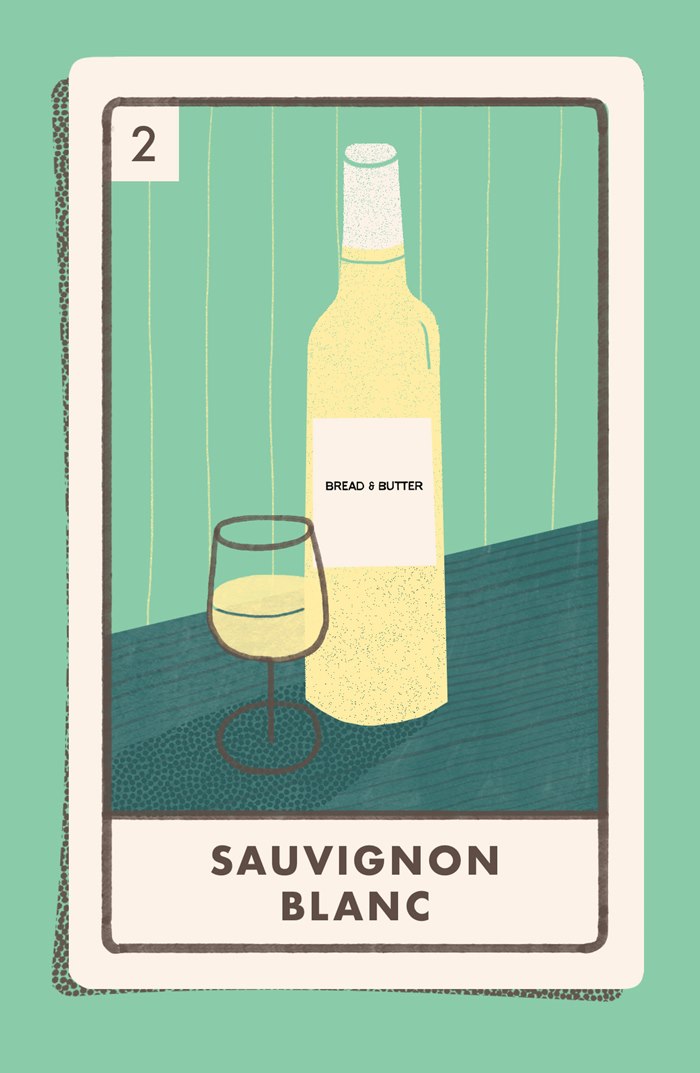 Sauvignon Blanc illustration for Bread & Butter Wine