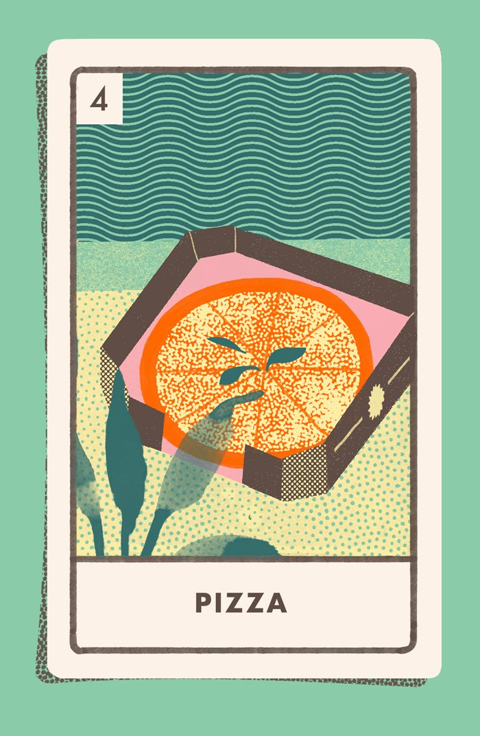 Enjoy a slice of pizza artwork by Gina Rosas