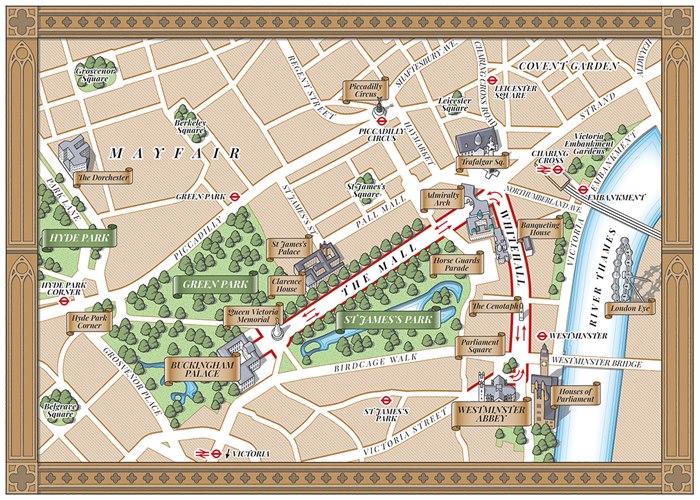Map design of the King's Coronation Procession