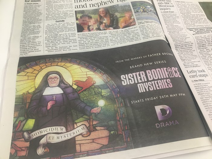 Paper ad of Sister Boniface 2nd season