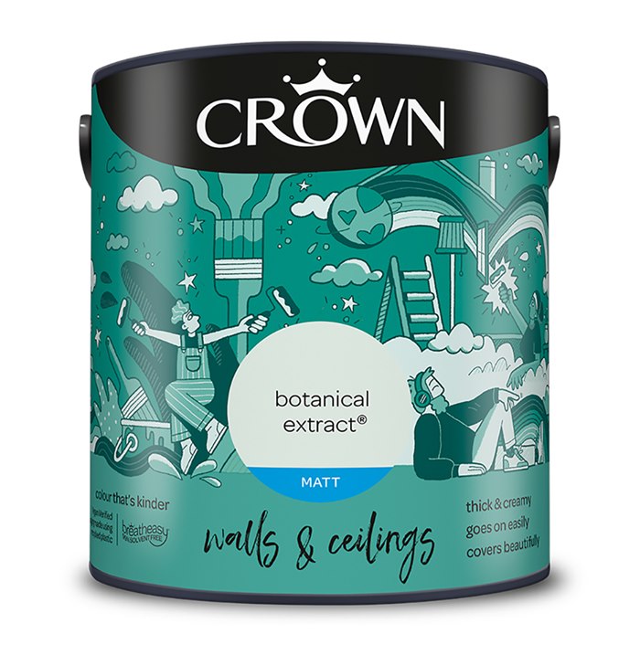 Packaging illustration for Crown Paint range