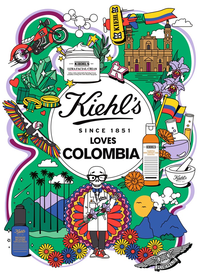Illustrations created for Kiehl’s Colombia campaign