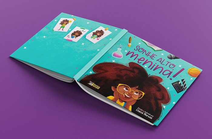 Cover design for 'Sonhe Alto, Menina!' book