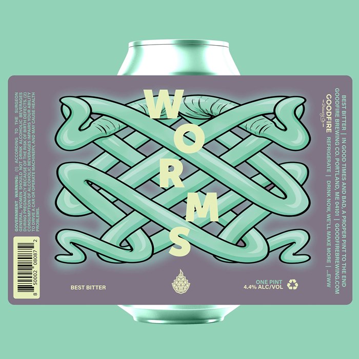 Beer label for Goodfire's Worms