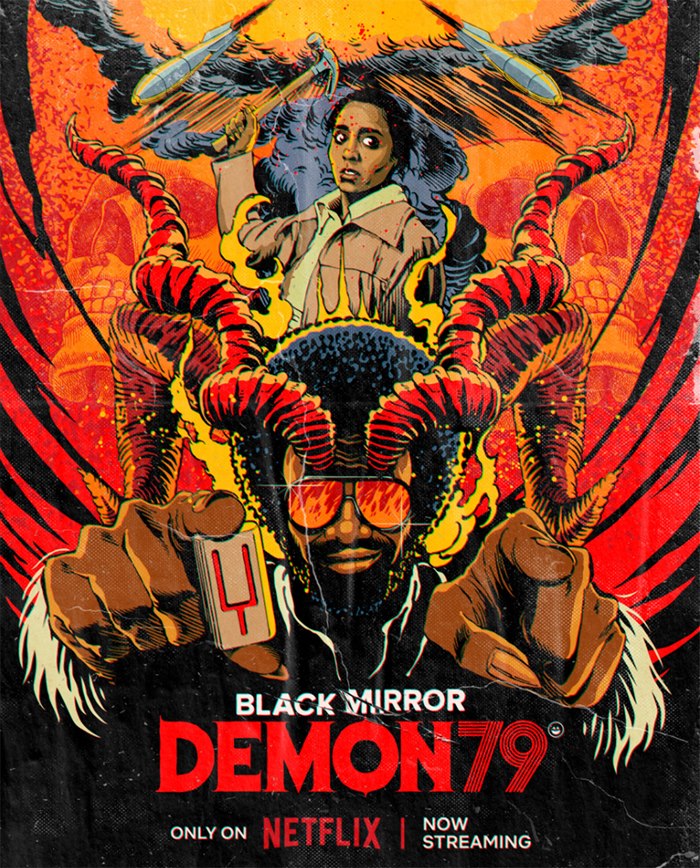 Advertising illustration of Demon79 from Netflix's Black Mirror