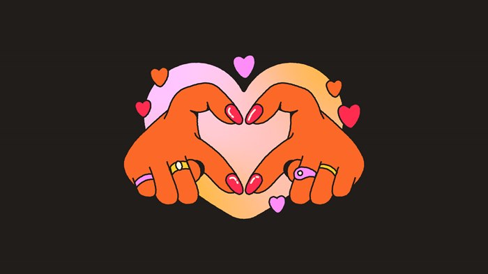 Creative Sticker Style Heart Hands