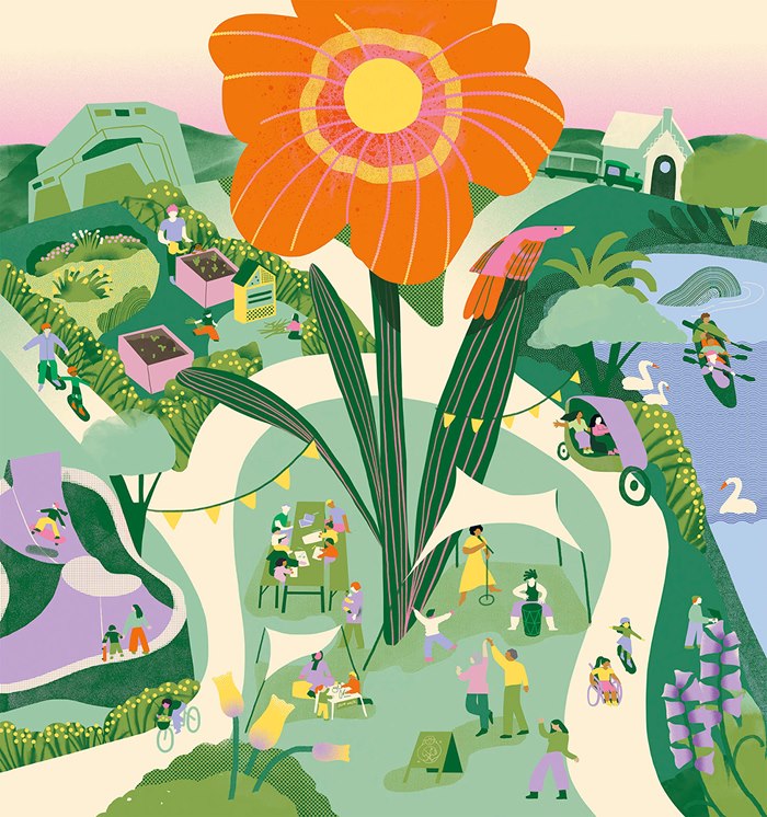 Illustrating a poster for the Spring Festival Frühlingserwachen