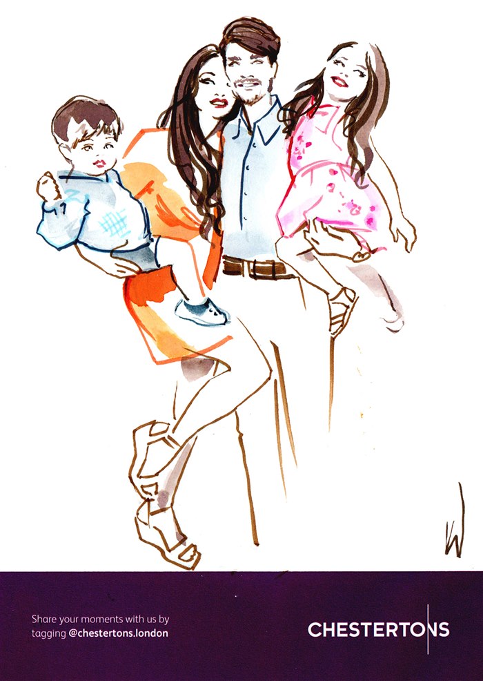 Family line drawing at Chesterton's event