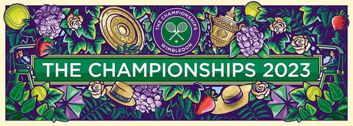 "English Garden" theme poster for 2023 Wimbledon Event