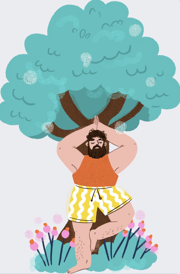 Yoga-themed Canva character illustration