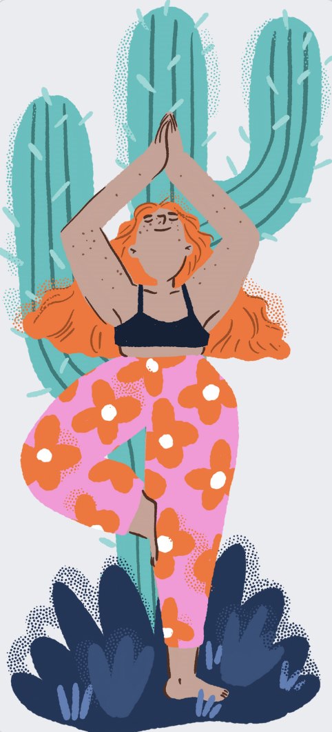 Design of a yoga posture character for Canva