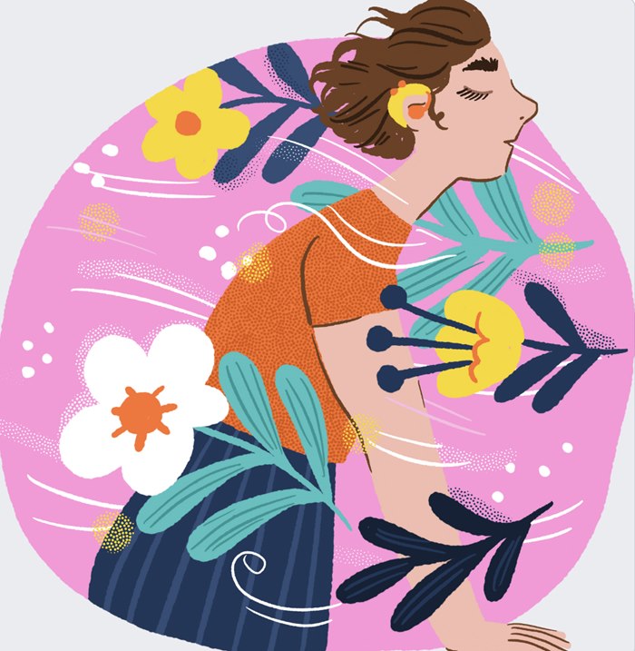 Nature illustration about wellbeing