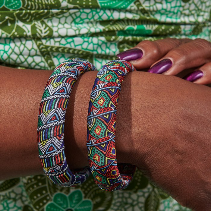 African-inspired pattern bangles