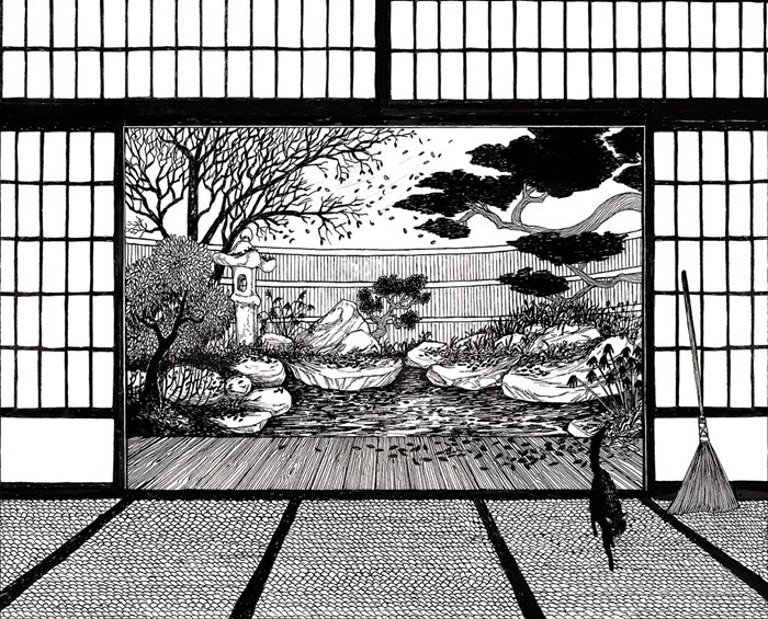 Autumn wind and winter chilly illustration