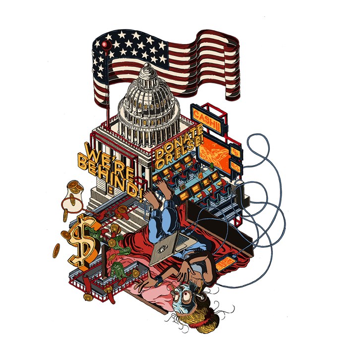 Washington Post political fundraising email illustration