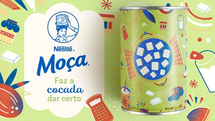 Label design for Nestlé Moça Cocada